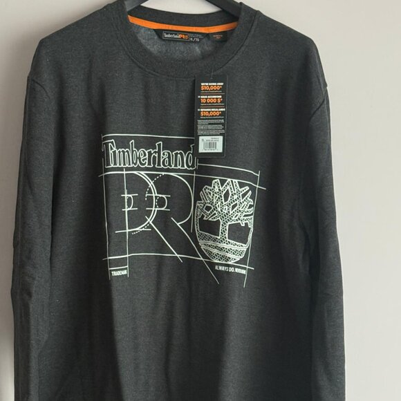 Timberland PRO Blueprint Graphic Sweatshirt – Grey Crewneck,Original Fit - Picture 1 of 4